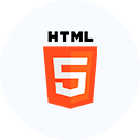 Ícone com o logo da linguagem de programação HTML5.