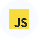 Ícone com o logo da linguagem de programação JavaScript.