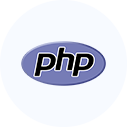 Ícone com o logo da linguagem de programação PHP.